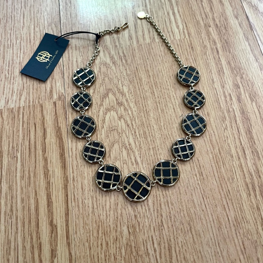 NEW House of Harlow 1960 90’s Style Gold And Black Necklace - Picture 3 of 5
